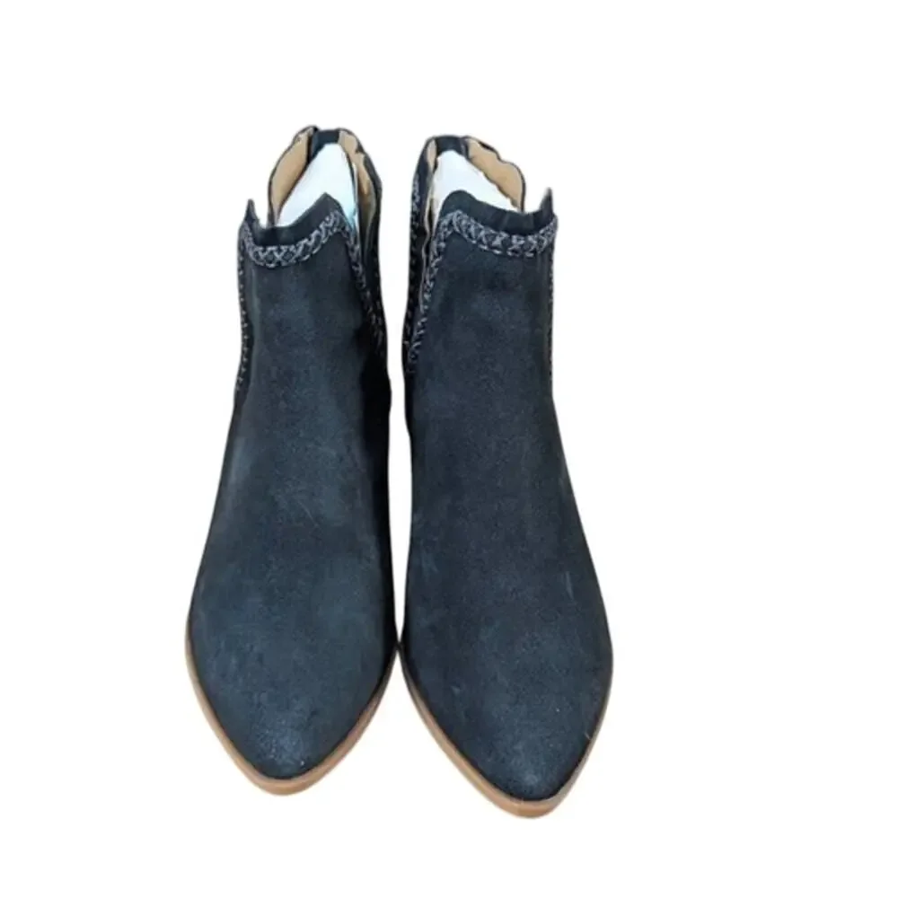 Black DV8 by Dolce Vita Western Silver Stitched Ankle Booties